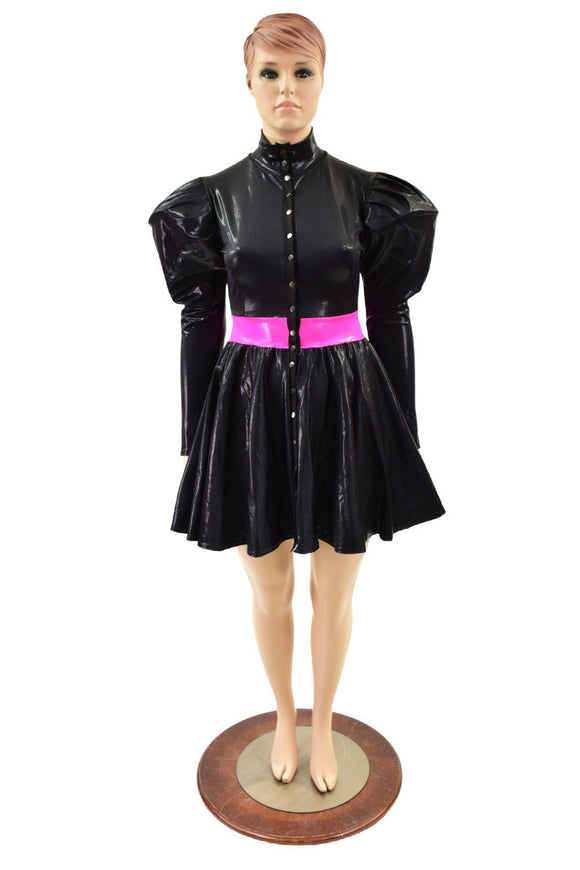 Snap Front Breakaway Skater Dress with Victoria Sleeves - Coquetry Clothing