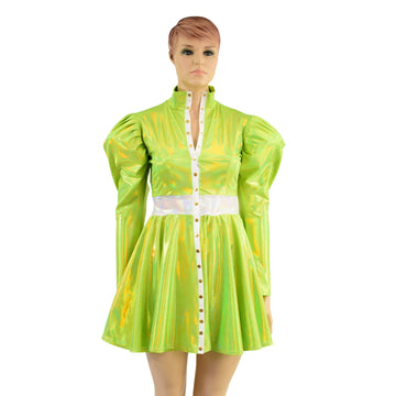 Snap Front Breakaway Skater Dress with Victoria Sleeves - Coquetry Clothing