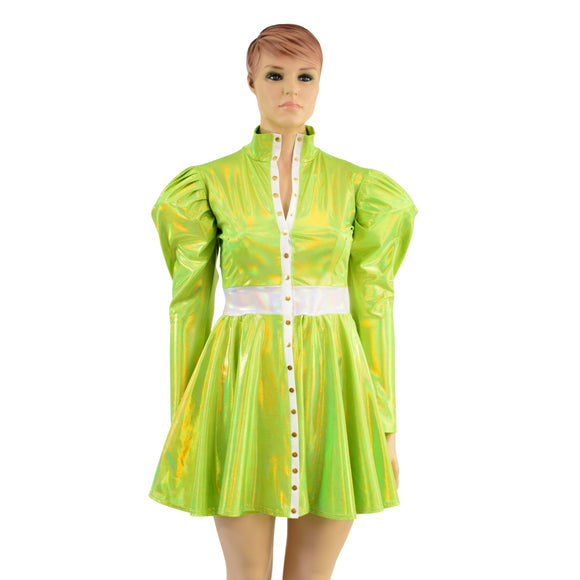 Snap Front Breakaway Skater Dress with Victoria Sleeves - Coquetry Clothing