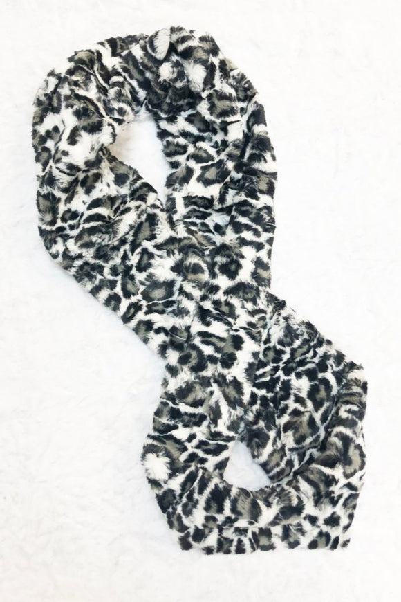 Snow Leopard Minky Infinity Scarf - Coquetry Clothing