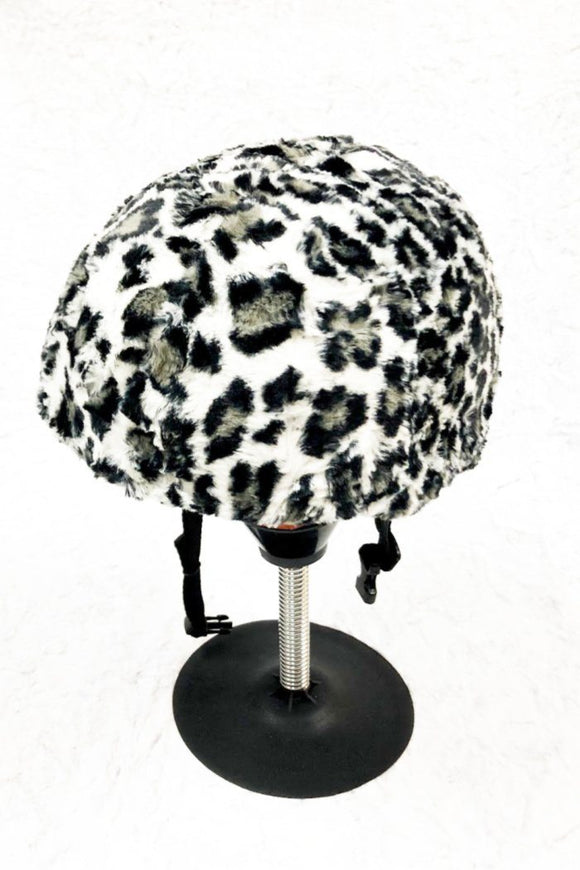 Snow Leopard Minky Roller Derby Helmet Cover (Cover Only) - Coquetry Clothing