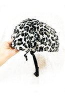 Snow Leopard Minky Roller Derby Helmet Cover (Cover Only) - Coquetry Clothing