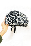 Snow Leopard Minky Roller Derby Helmet Cover (Cover Only) - Coquetry Clothing
