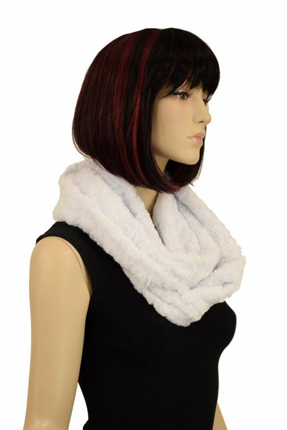 Snowdrift White Minky Infinity Scarf - Coquetry Clothing