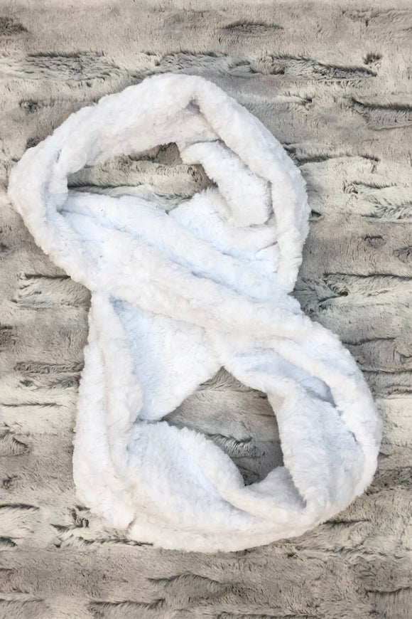 Snowdrift White Minky Infinity Scarf - Coquetry Clothing