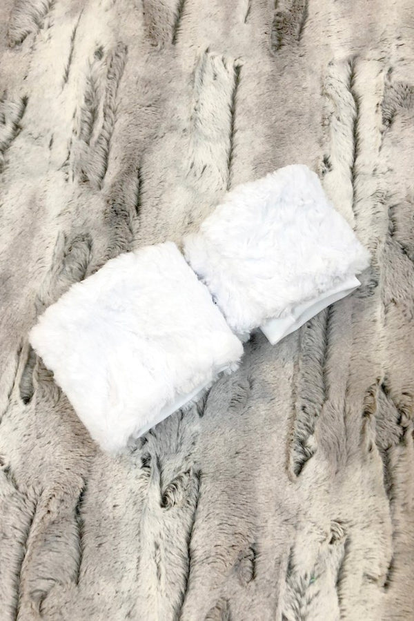 Snowdrift White Minky Wrist Cuffs - 2