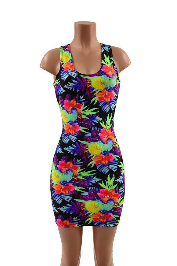 Sonic Bloom Racerback Bodycon Dress - Coquetry Clothing