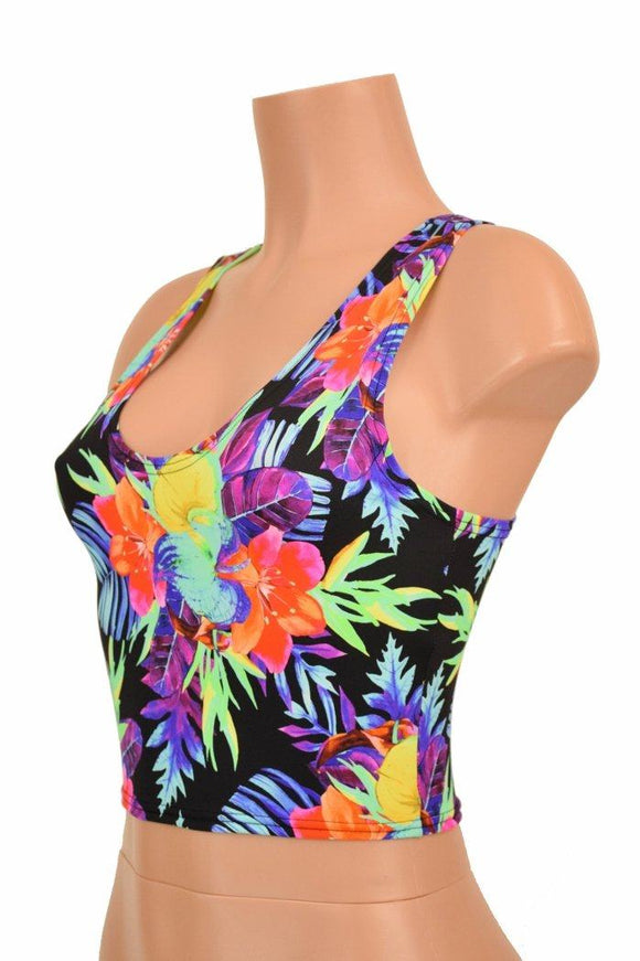 Sonic Bloom Racerback Crop Top - Coquetry Clothing