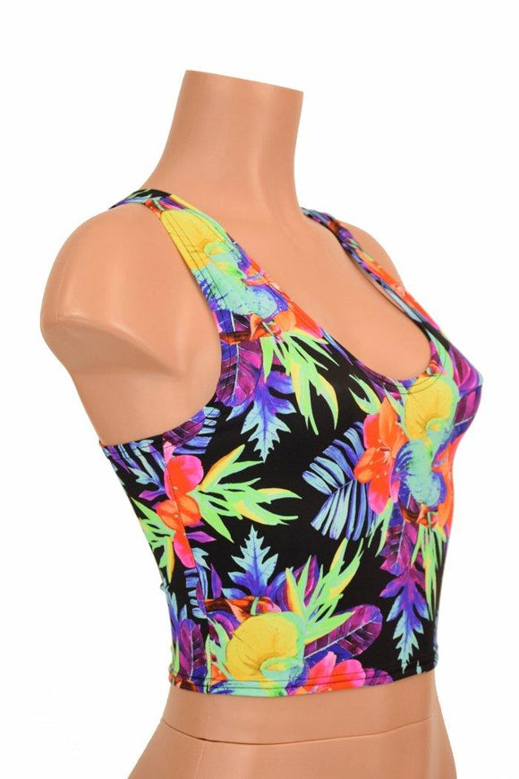 Sonic Bloom Racerback Crop Top - Coquetry Clothing
