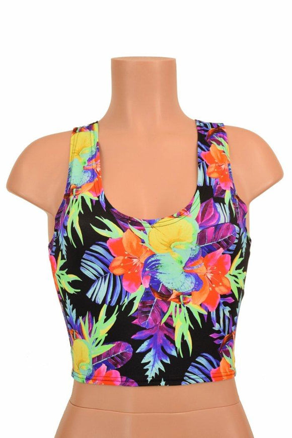 Sonic Bloom Racerback Crop Top - Coquetry Clothing