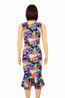 Sonic Bloom Ruffled Wiggle Dress - Coquetry Clothing