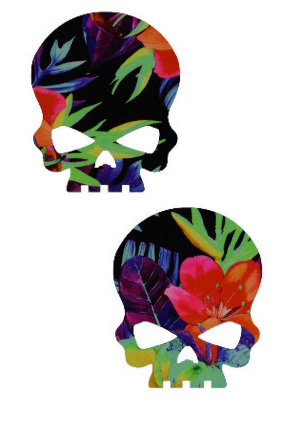 Sonic Bloom Skulls Pasties - Coquetry Clothing