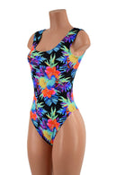 Sonic Bloom Tank Style Romper with Brazilian Cut Leg - Coquetry Clothing