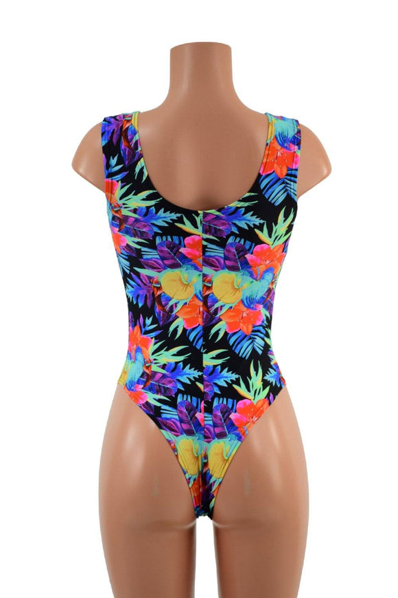 Sonic Bloom Tank Style Romper with Brazilian Cut Leg - Coquetry Clothing
