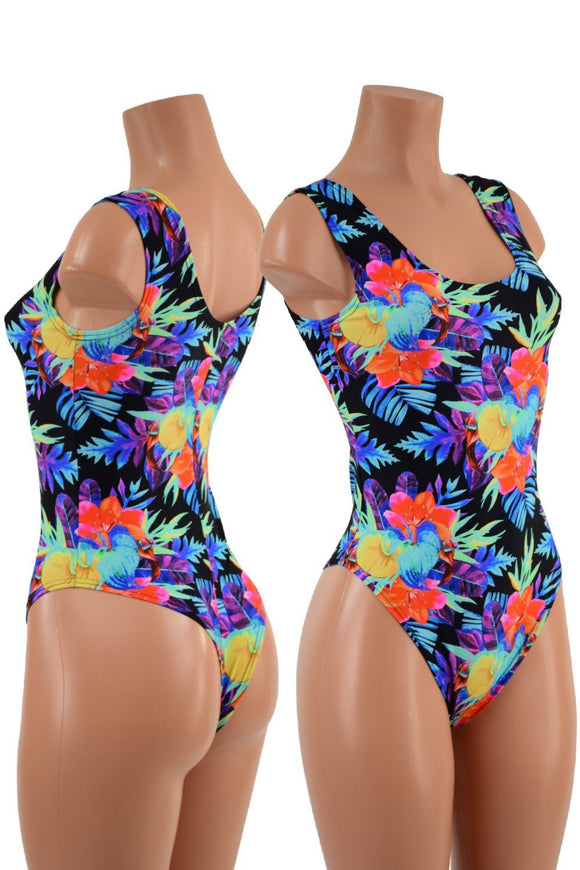 Sonic Bloom Tank Style Romper with Brazilian Cut Leg - Coquetry Clothing