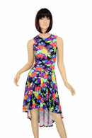 Sonic Bloom UV Hi Lo Skater Dress - Coquetry Clothing