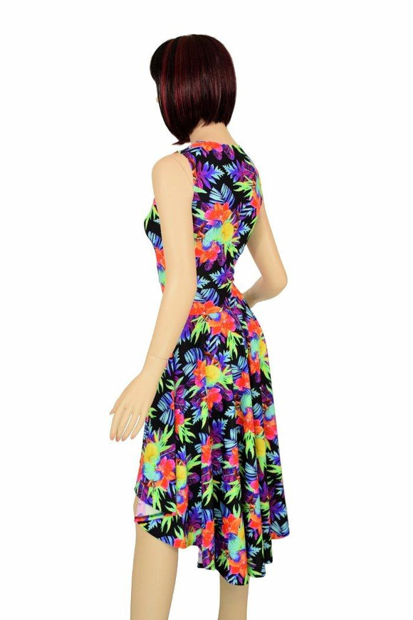 Sonic Bloom UV Hi Lo Skater Dress - Coquetry Clothing