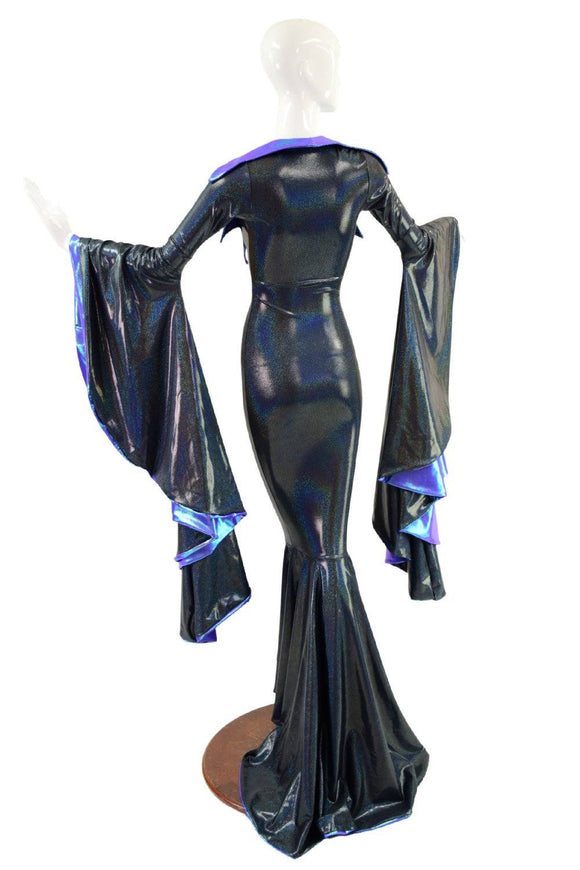 Sorceress Sleeve Gown with Lined Puddle & Thigh Lace Up - Coquetry Clothing