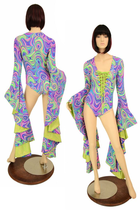Sorceress Sleeve Lace Up Romper - Coquetry Clothing