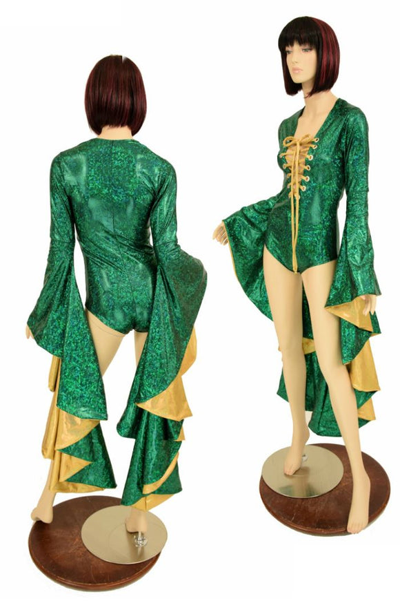 Sorceress Sleeve Lace Up Romper - Coquetry Clothing