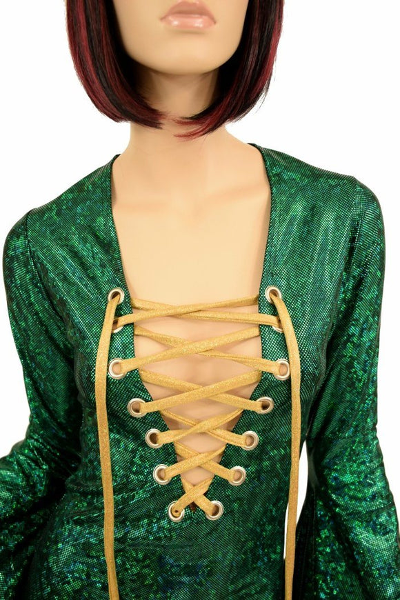 Sorceress Sleeve Lace Up Romper - Coquetry Clothing