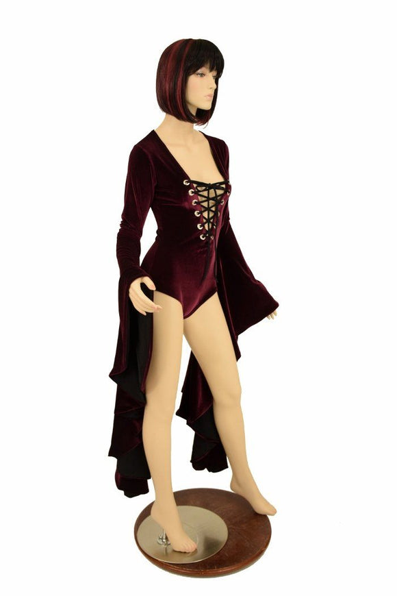 Sorceress Sleeve Lace Up Romper - Coquetry Clothing
