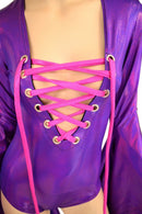 Sorceress Sleeve Lace Up Romper - Coquetry Clothing
