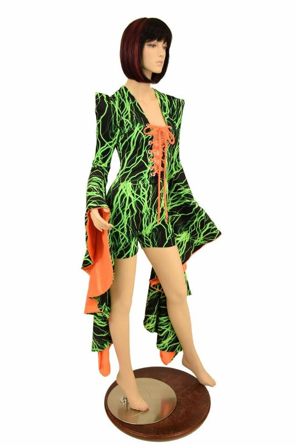 Sorceress Sleeve Lace Up Romper - Coquetry Clothing