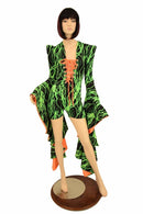 Sorceress Sleeve Lace Up Romper - Coquetry Clothing