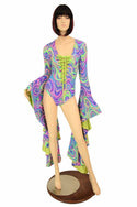 Sorceress Sleeve Lace Up Romper - 2