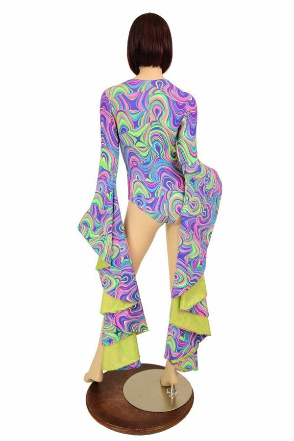 Sorceress Sleeve Lace Up Romper - 4