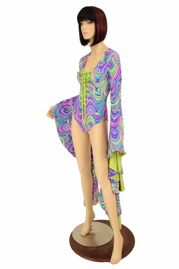 Sorceress Sleeve Lace Up Romper - 5