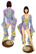 Sorceress Sleeve Lace Up Romper - 1