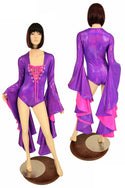 Sorceress Sleeve Lace Up Romper - 1