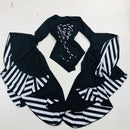 Sorceress Sleeve Romper with Plunging Lace Up Neckline - Coquetry Clothing