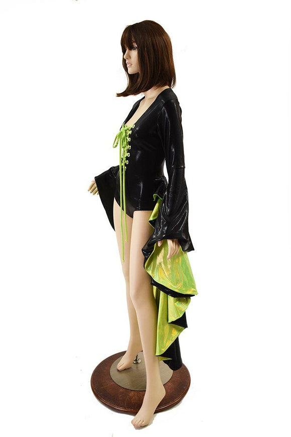 Sorceress Sleeve Tuxedo Ruffle Rump Romper - Coquetry Clothing