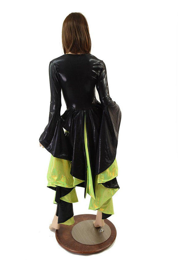 Sorceress Sleeve Tuxedo Ruffle Rump Romper - Coquetry Clothing