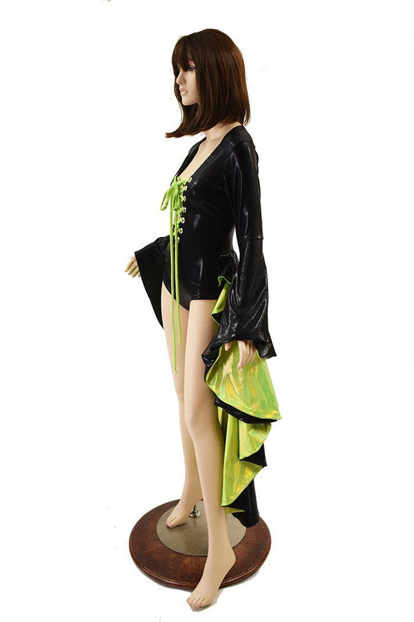 Sorceress Sleeve Tuxedo Ruffle Rump Romper - 4