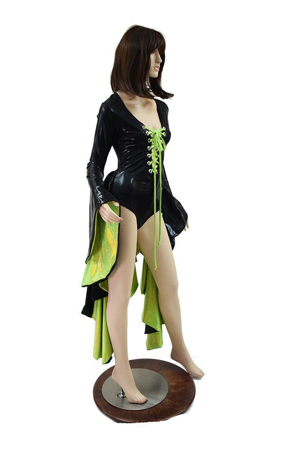 Sorceress Sleeve Tuxedo Ruffle Rump Romper - 7