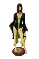 Sorceress Sleeve Tuxedo Ruffle Rump Romper - 8