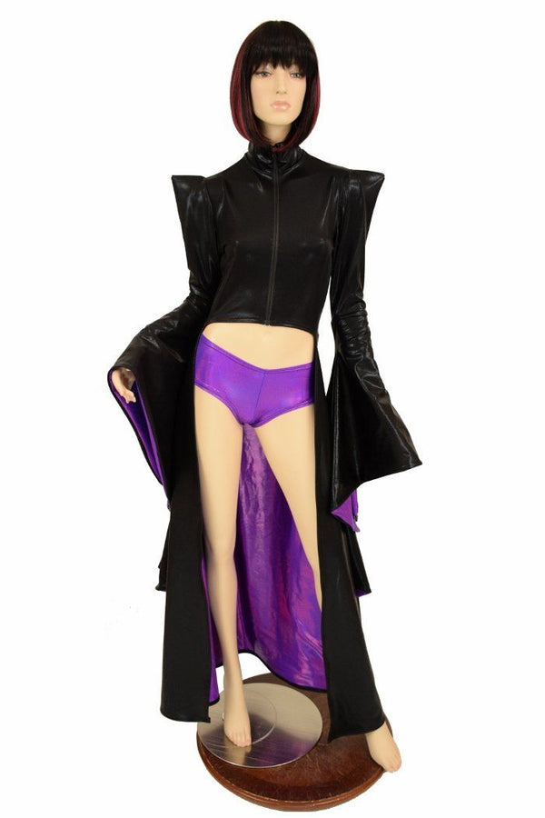 Sorceress Sleeve Zipper Princess Crop Top - 2