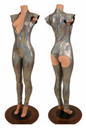 Silver "Moon" Exposed Rear Catsuit - 1