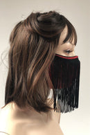 Spandex & 100% Cotton Fringed Face Mask - Coquetry Clothing