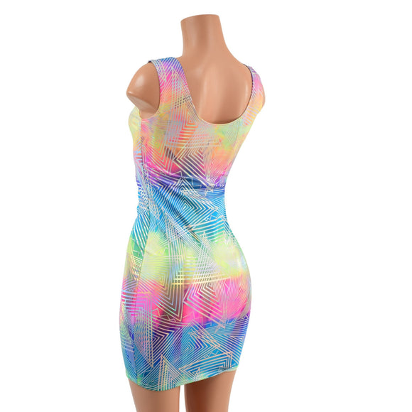 Spectrum Holographic Bodycon Tank Dress - Coquetry Clothing
