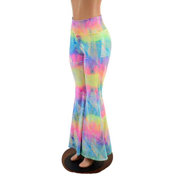 Spectrum Holographic High Waist Solar Flares - Coquetry Clothing