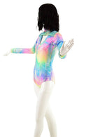 Spectrum Holographic Romper with Window Neckline - Coquetry Clothing