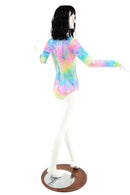 Spectrum Holographic Romper with Window Neckline - Coquetry Clothing