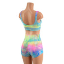 Spectrum Holographic Starlette Bralette & High Waist Shorts Set - Coquetry Clothing
