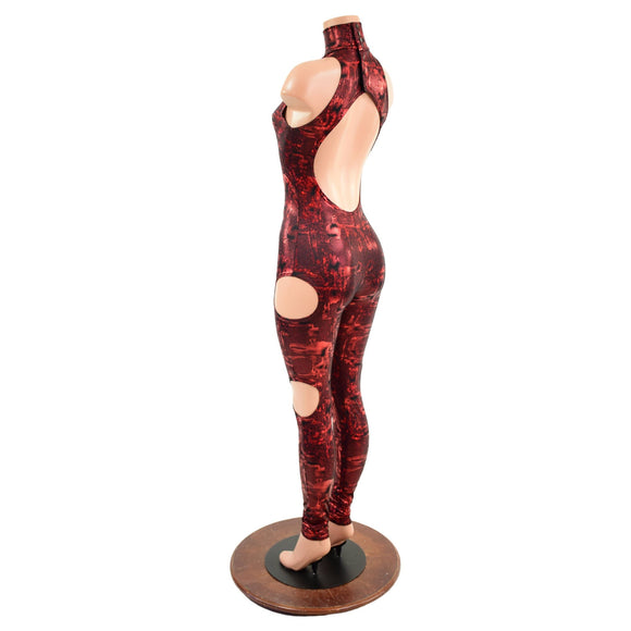 SpellBound Catsuit in Primeval Red - Coquetry Clothing