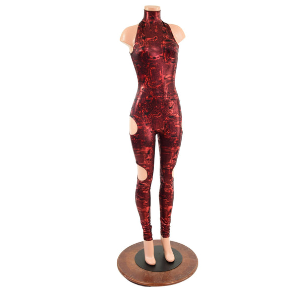 SpellBound Catsuit in Primeval Red - Coquetry Clothing